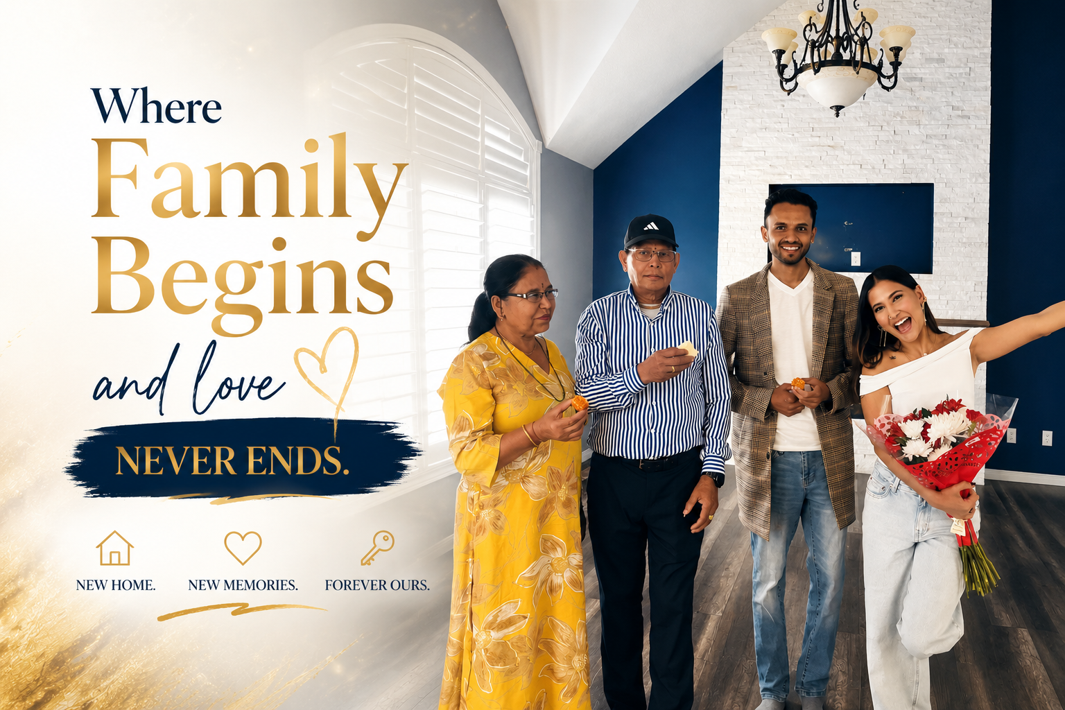 Giri Homes — Eric Giri helping a family in front of their new home
